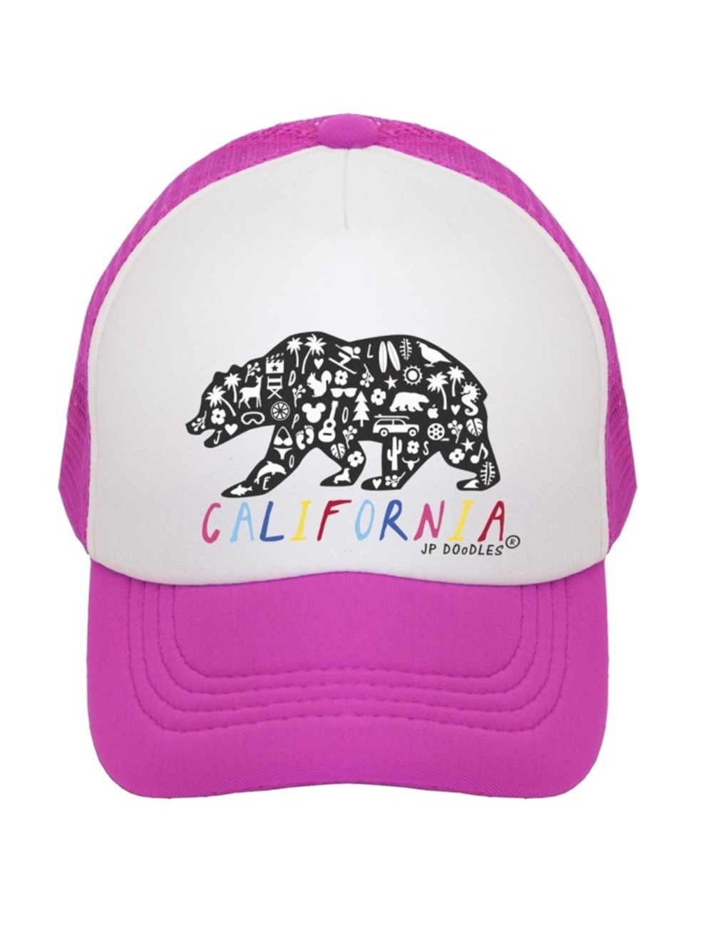 JP Doodles Pink California Toddler Trucker Hat - 2-5yrs / 52cm - Adjustable